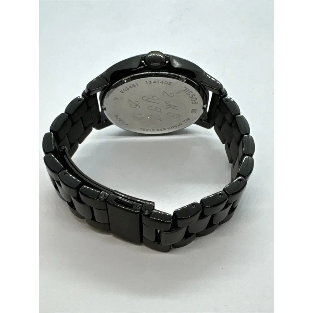 Fossil Chelsey ES3451 Women Black Stainless Steel Analog Dial Wrist Watch JNA334